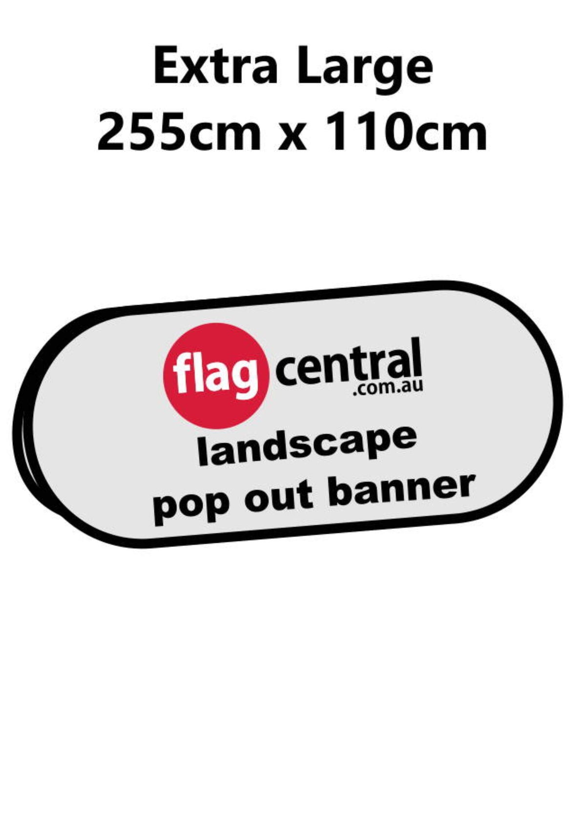 2.6m x 1.1m 255cm x 110cm Pop Out Banner - Front