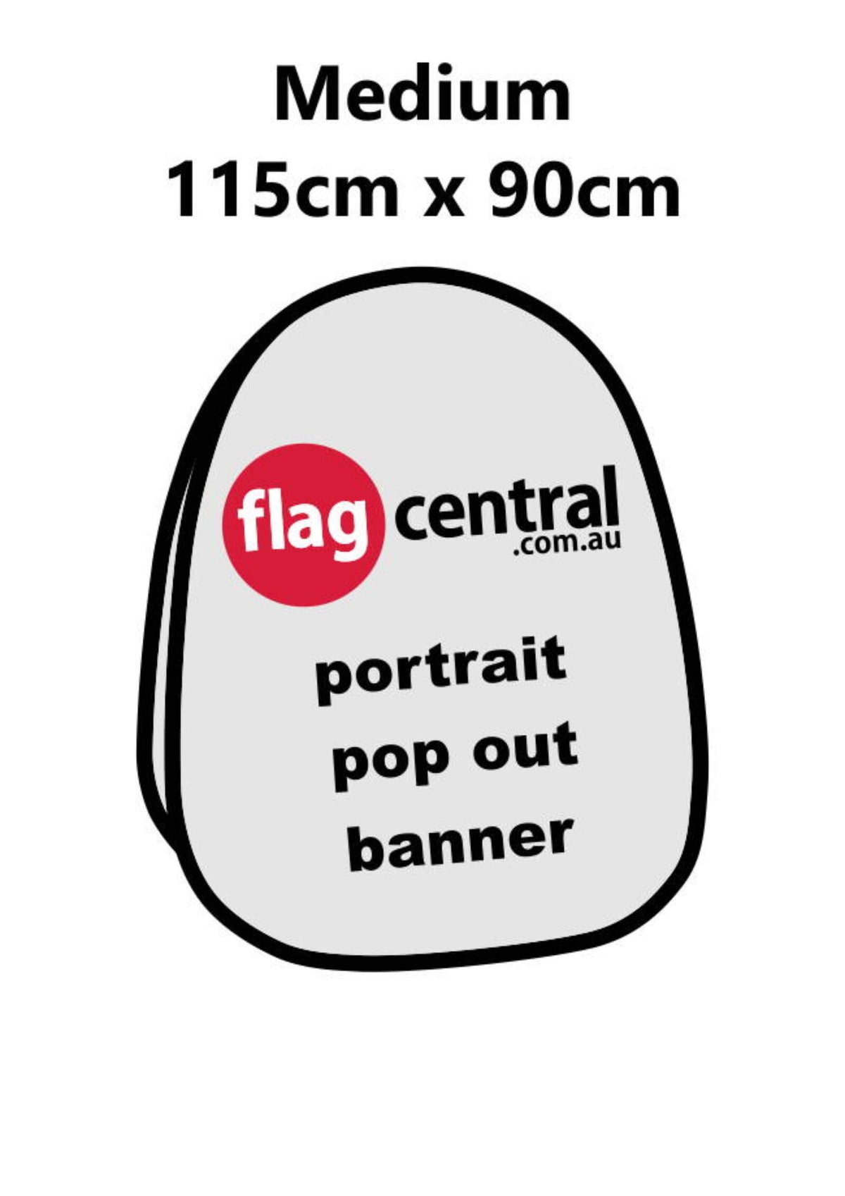 Custom Pop Out Banner - 90cm x 115cm - Double Sided Digital Matt - Front