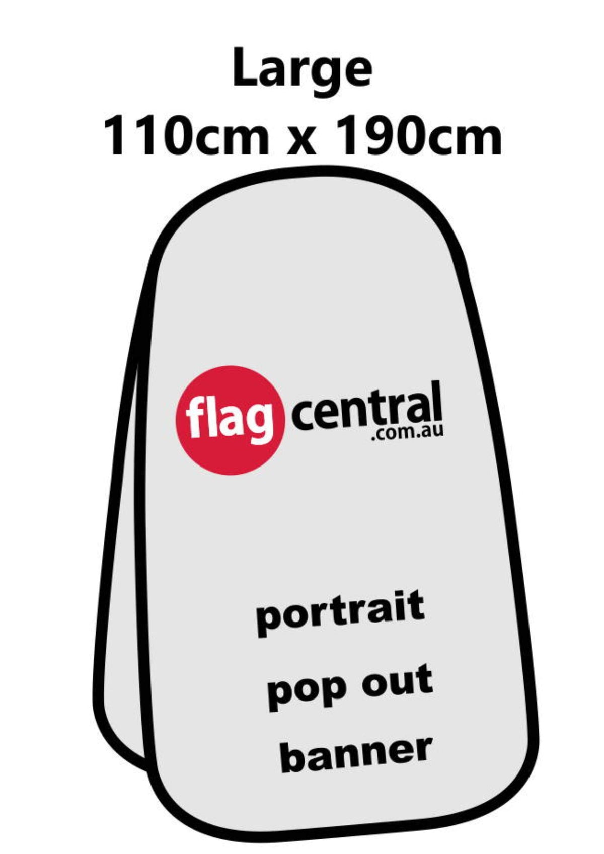 Custom Pop Out Banner - 110cm x 190cm - Double Sided Digital Matt - Front