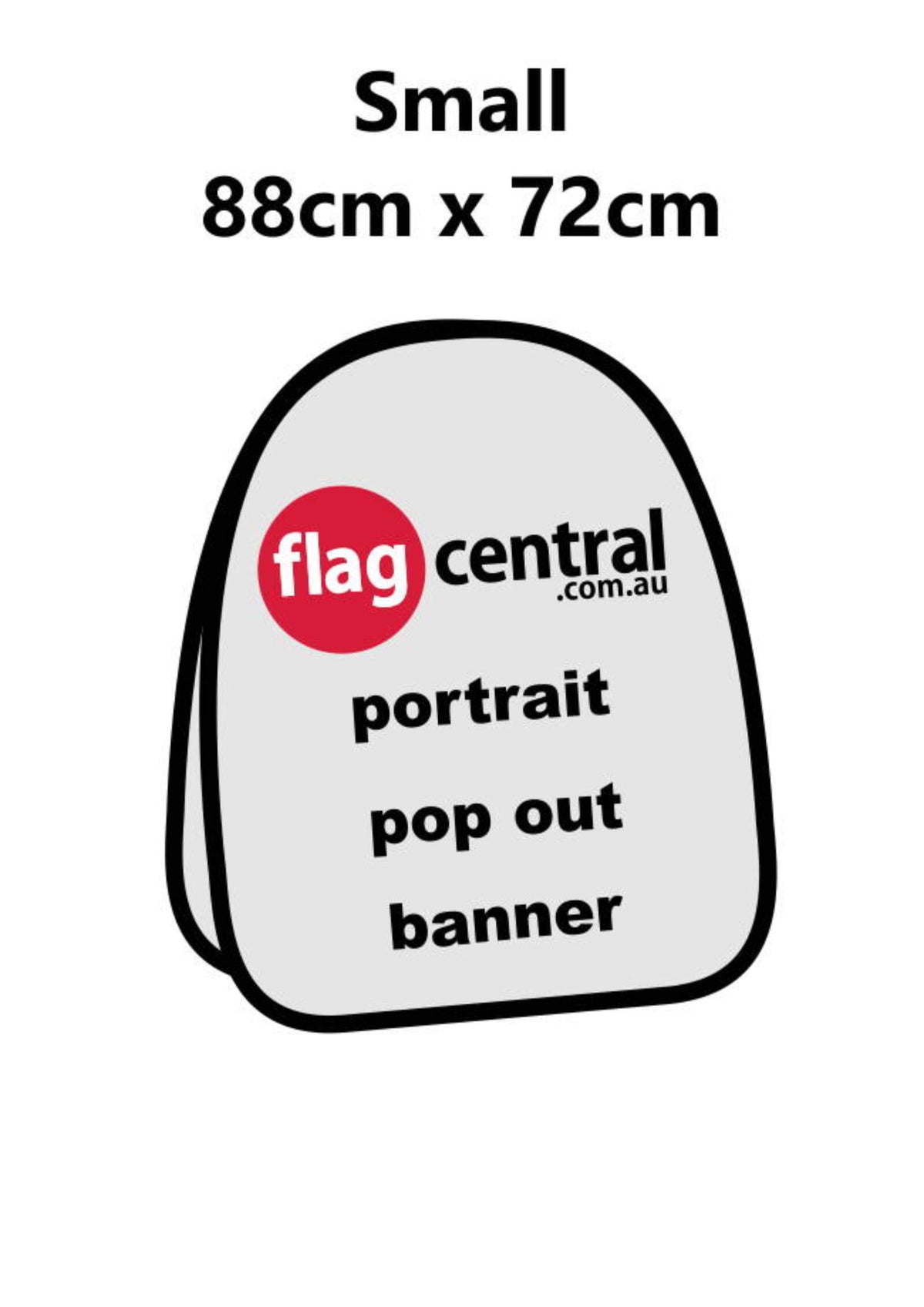 Custom Pop Out Banner - 72cm x 88cm - Double Sided Digital Matt - Front