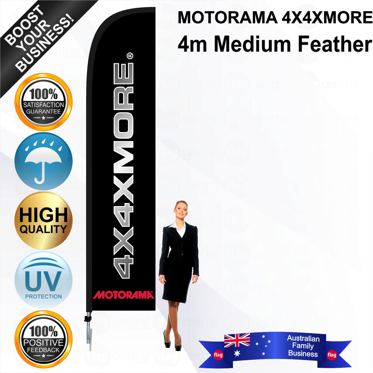 MOTORAMA 4X4XMORE Feather Flag - Bundle