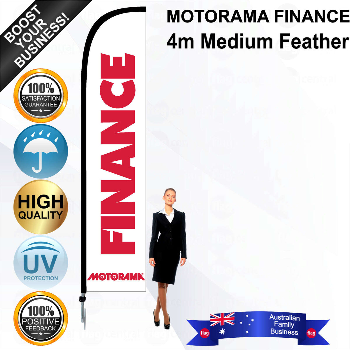 MOTORAMA FINANCE Feather Flag - Bundle