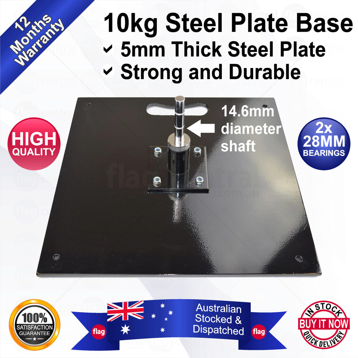 10kg Heavy Duty Steel Plate Flag Banner Base