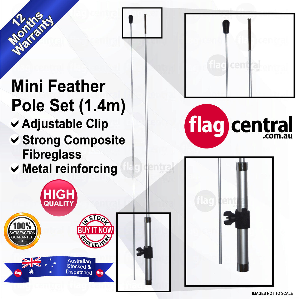 Feather Flagpole Set Mini (1.4m)
