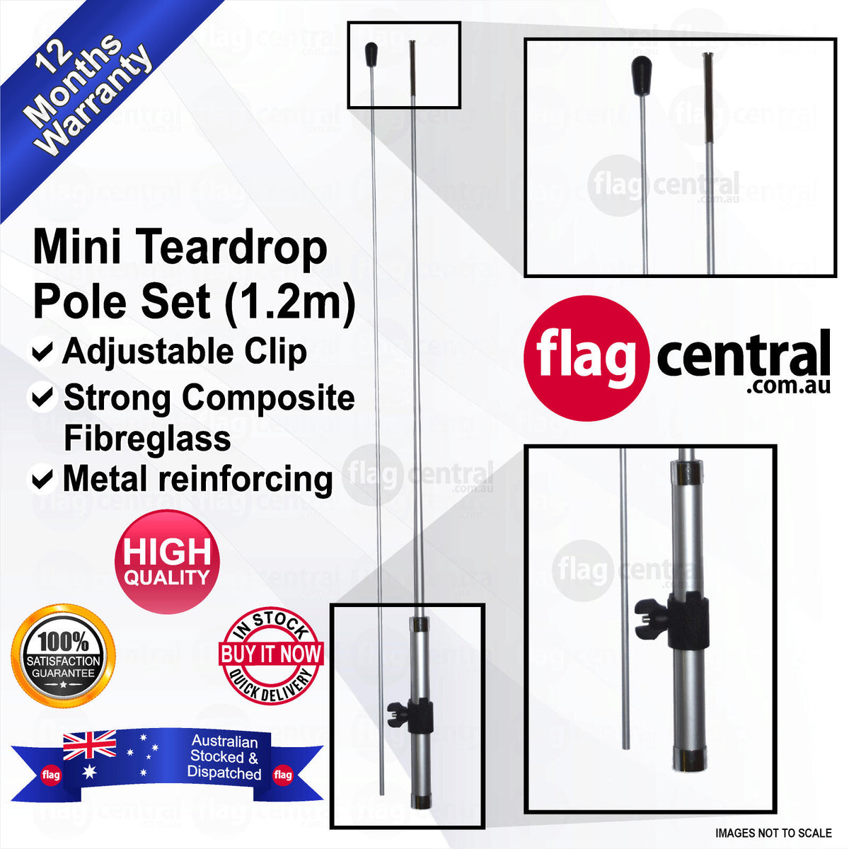 Teardrop Flagpole Set Mini (1.2m)