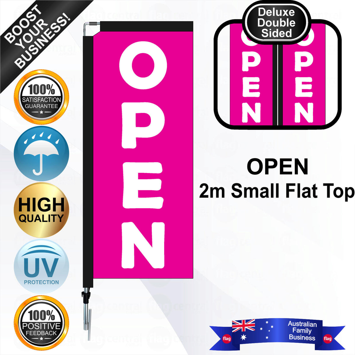 OPEN Flat Top Flag - Bundle