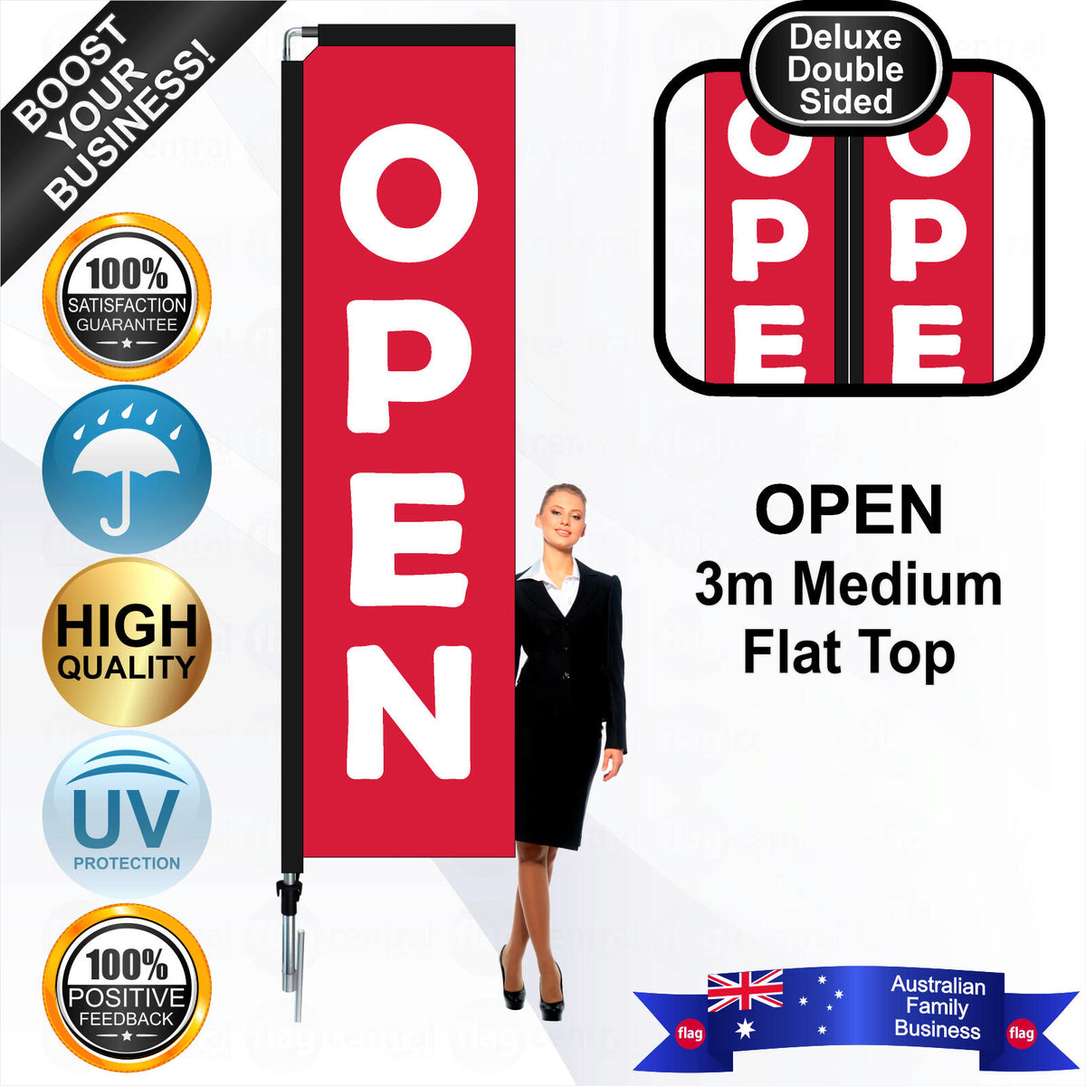 OPEN Flat Top Flag - Bundle
