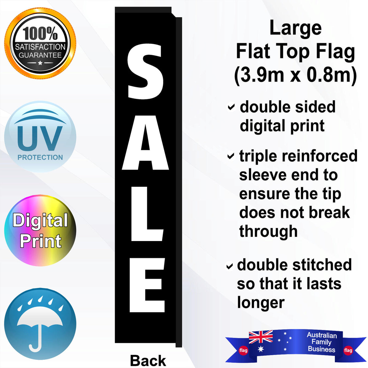 SALE Flat Top Flag - Rear