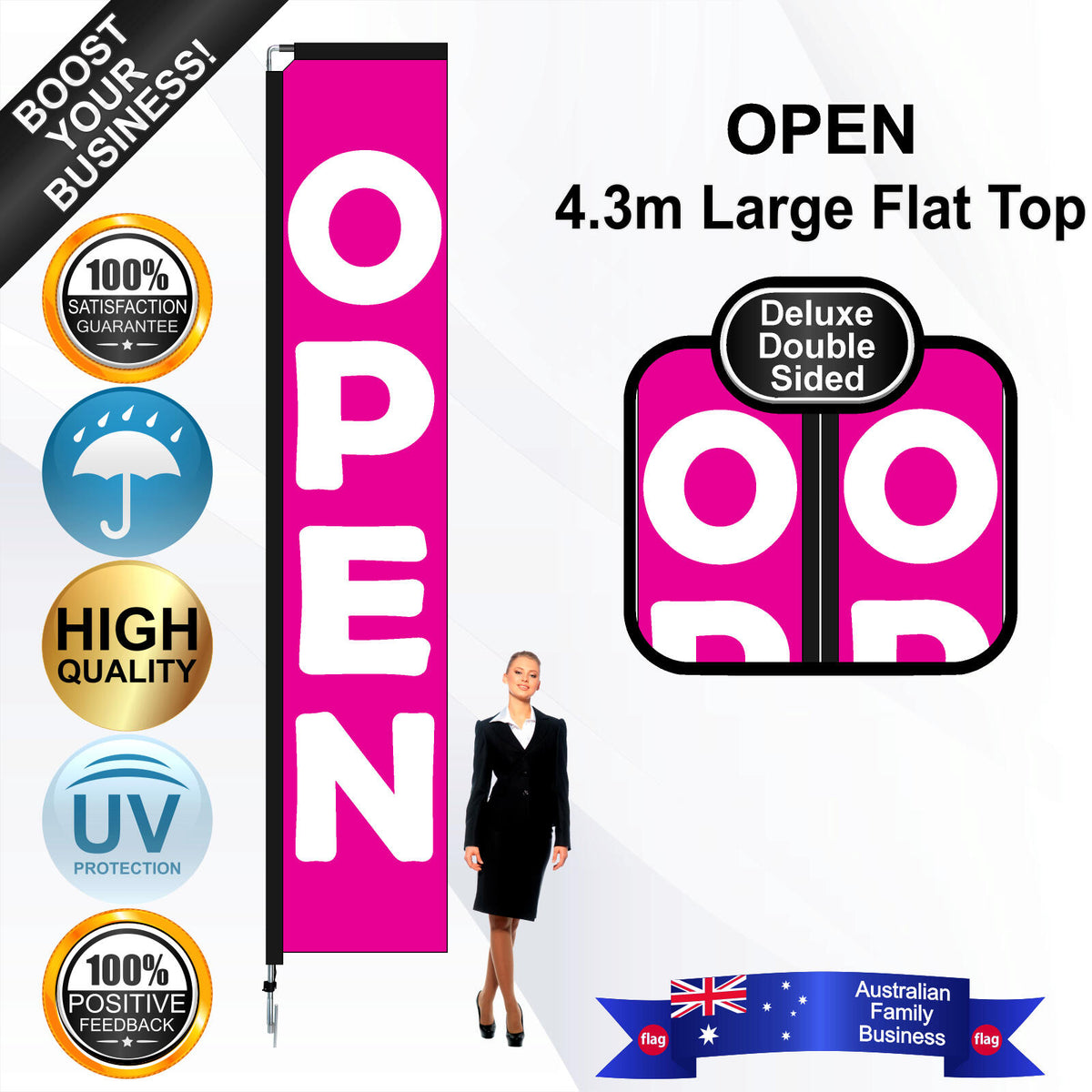 OPEN Flat Top Flag - Bundle
