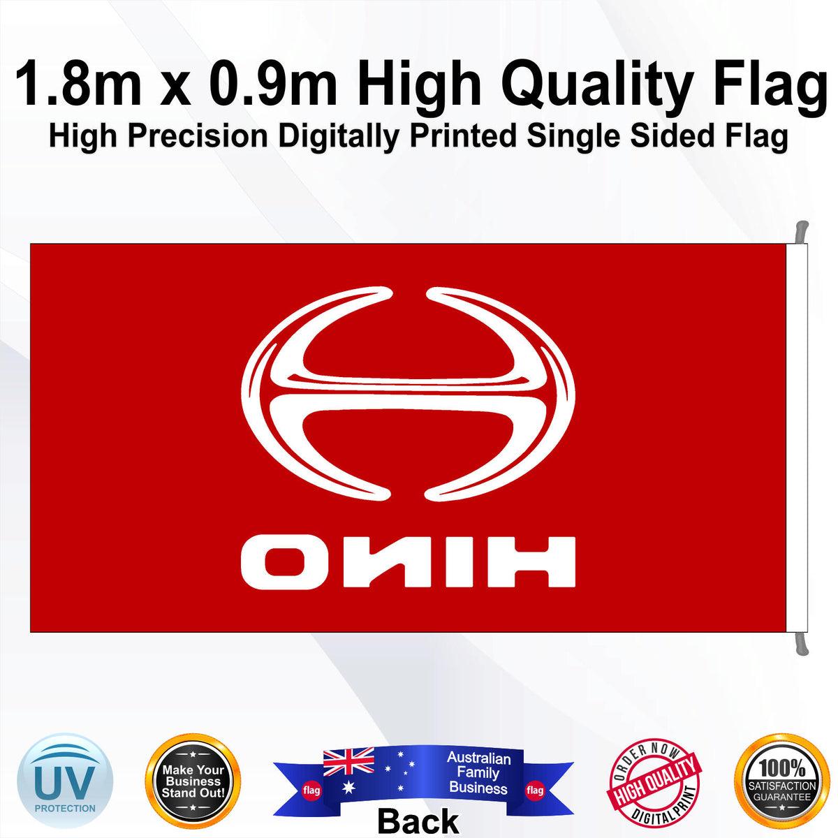 HINO Rectangle Flag - Rear