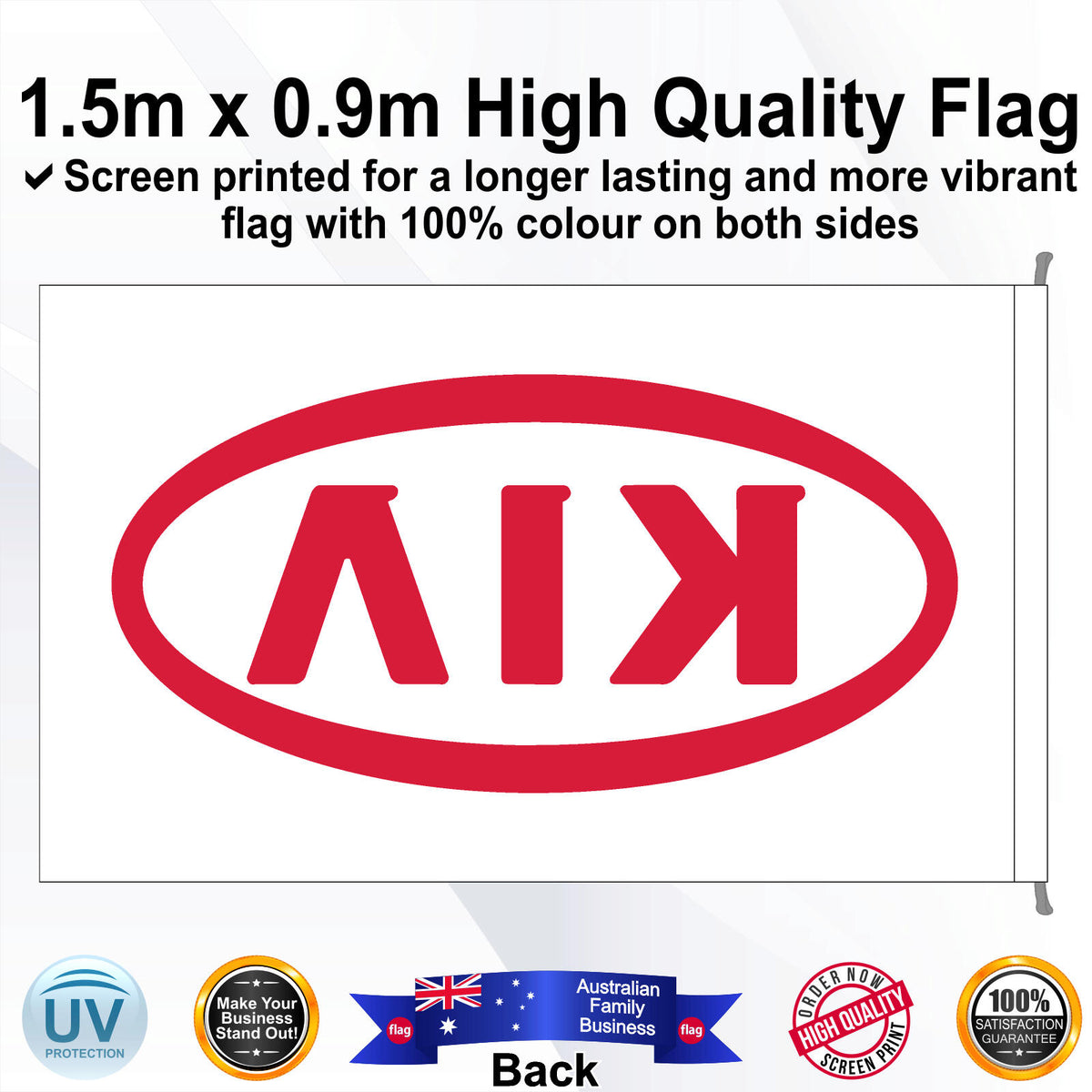 KIA Rectangle Flag - Rear