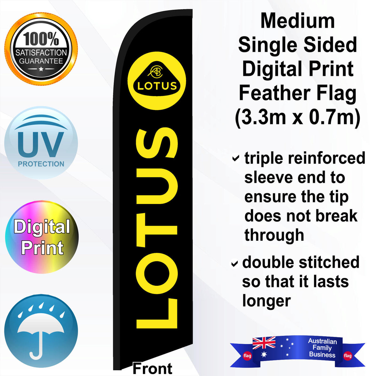 LOTUS Feather Flag - Front