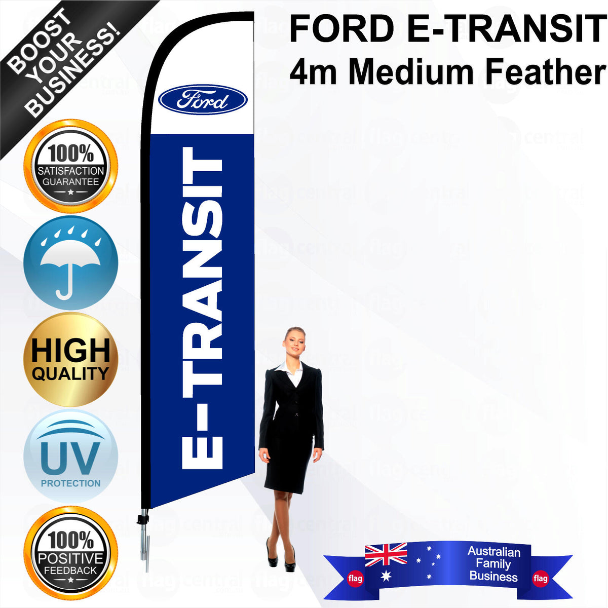 FORD E TRANSIT Feather Flag - Bundle