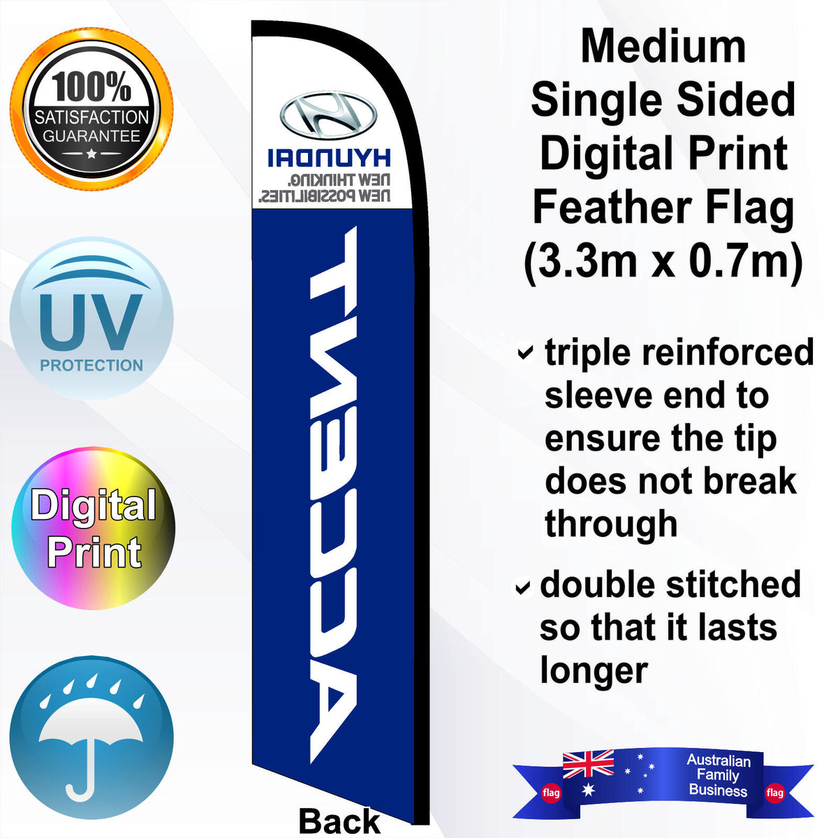 HYUNDAI ACCENT Feather Flag - Rear