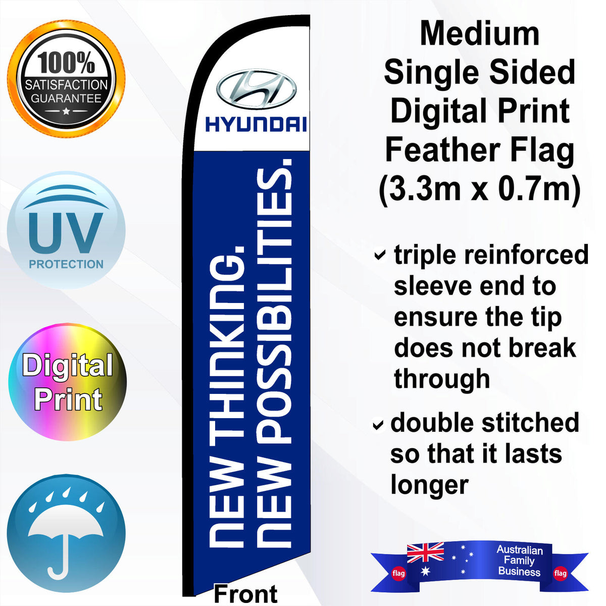HYUNDAI NEW THINKING NEW POSSIBILITIES Feather Flag - Front