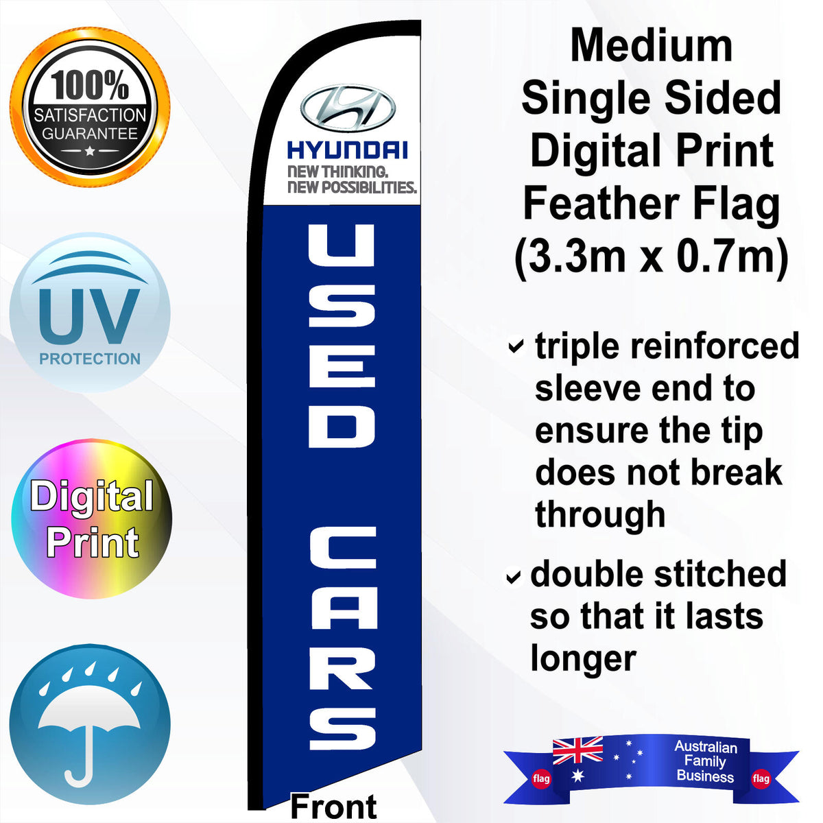 HYUNDAI USED CARS Feather Flag - Front
