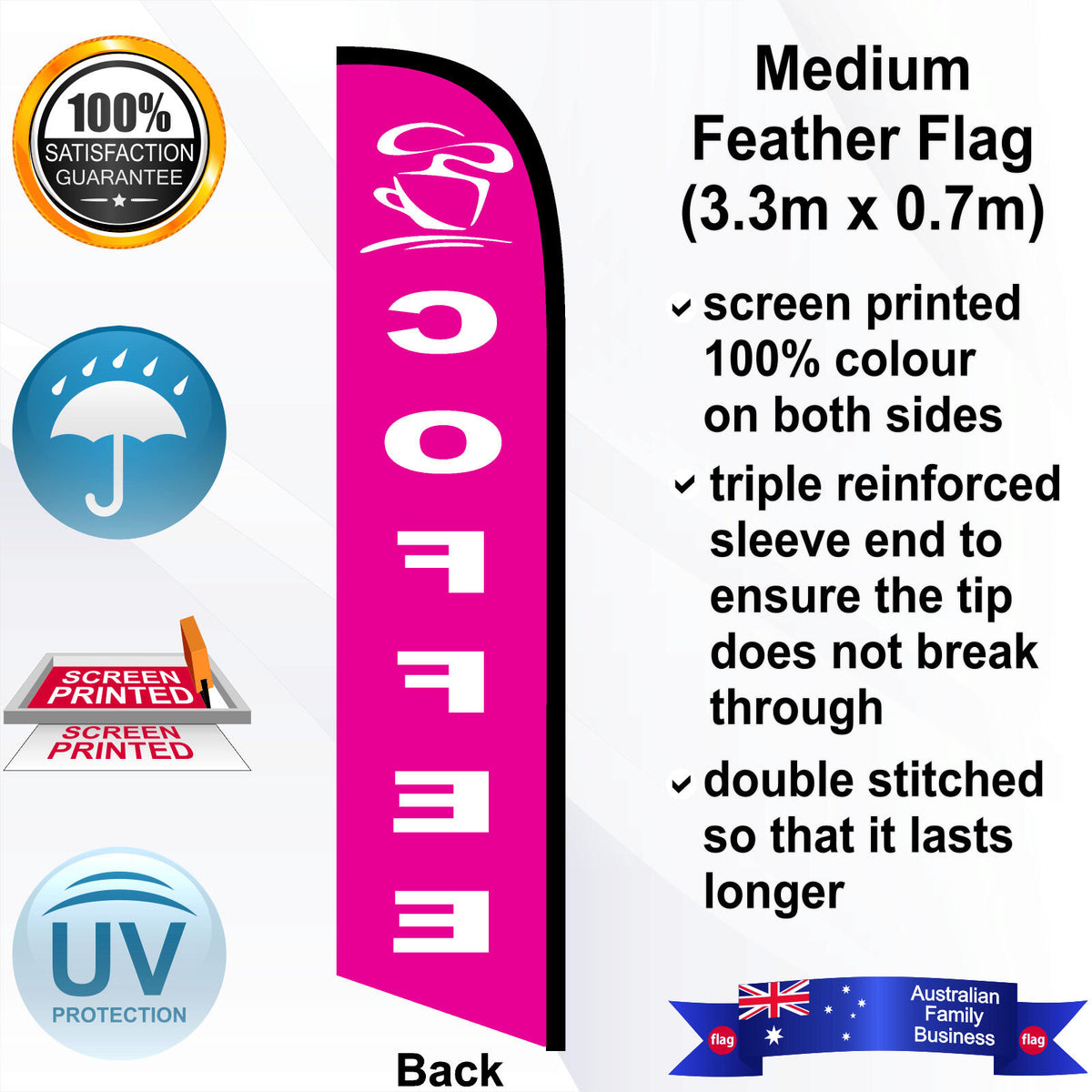 COFFEE Feather Flag - Rear