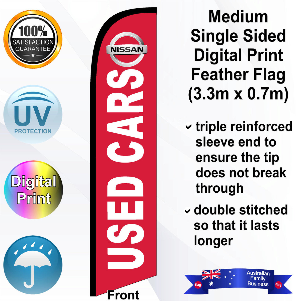 NISSAN USED CARS Feather Flag - Front