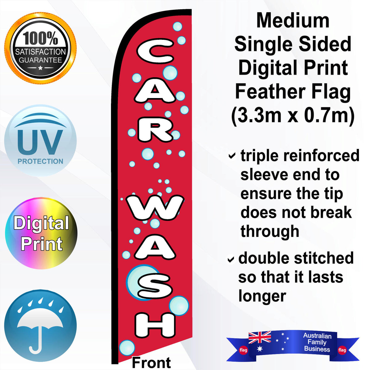 CAR WASH Feather Flag - Front