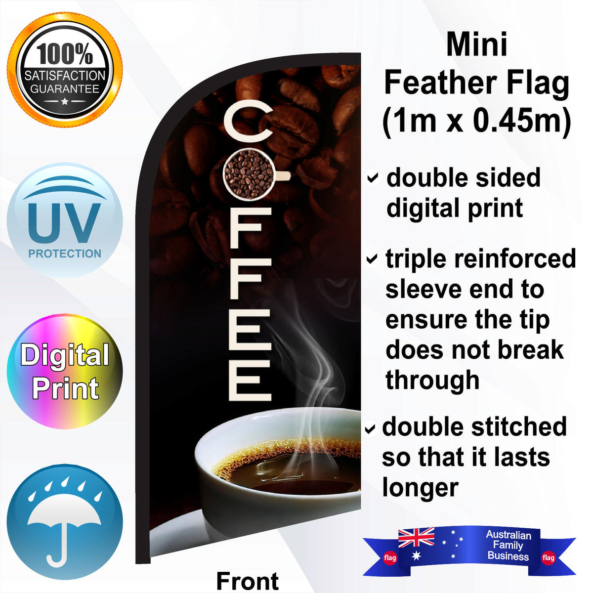 COFFEE Feather Flag - Front
