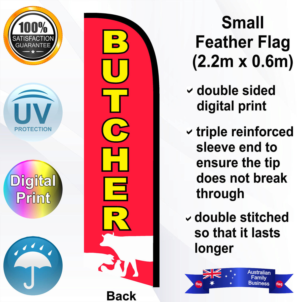 BUTCHER Feather Flag - Rear