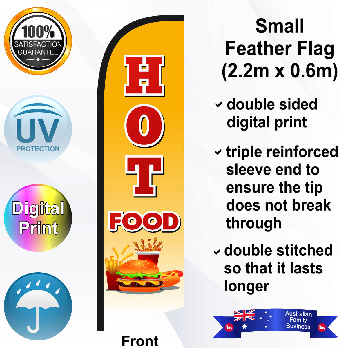 HOT FOOD Feather Flag - Front