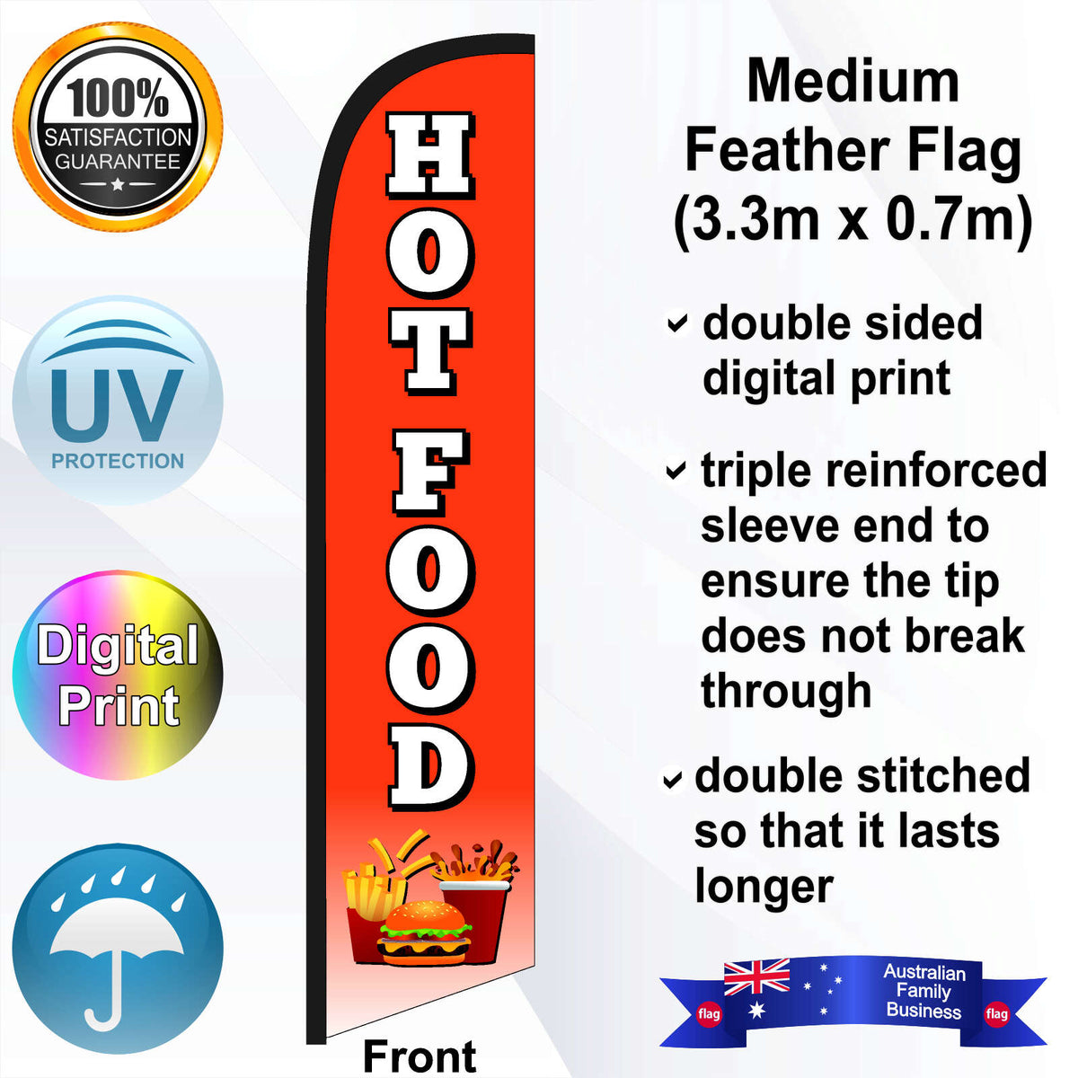 HOT FOOD Feather Flag - Front