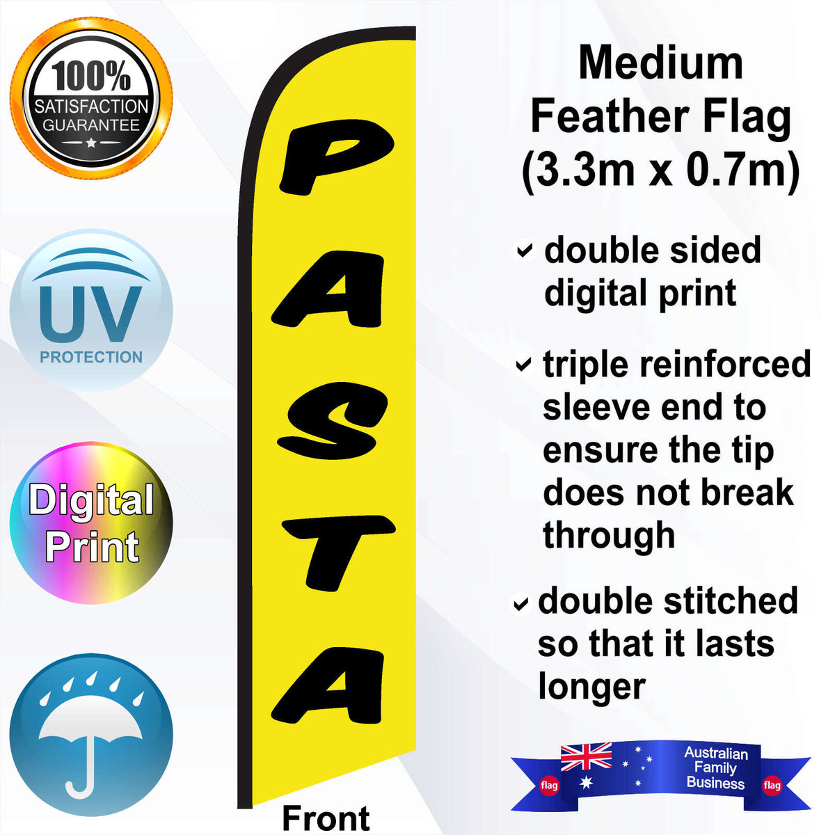 PASTA Feather Flag - Front