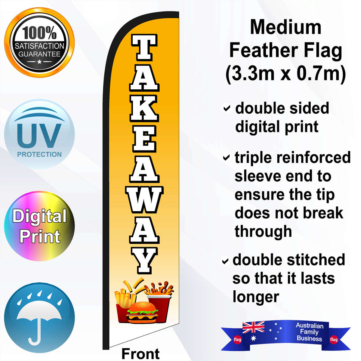 TAKEAWAY Feather Flag - Front