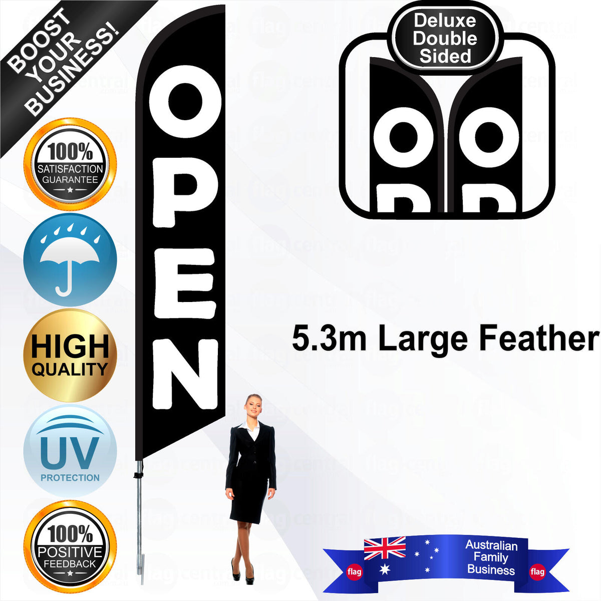 OPEN Feather Flag - Bundle