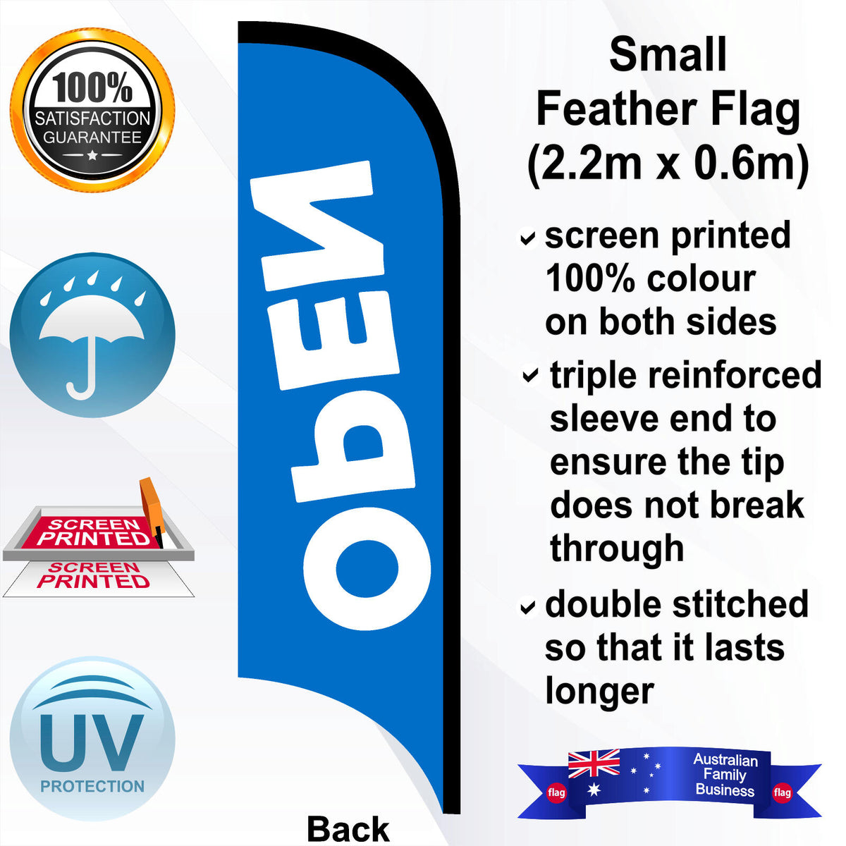 OPEN Feather Flag - Rear