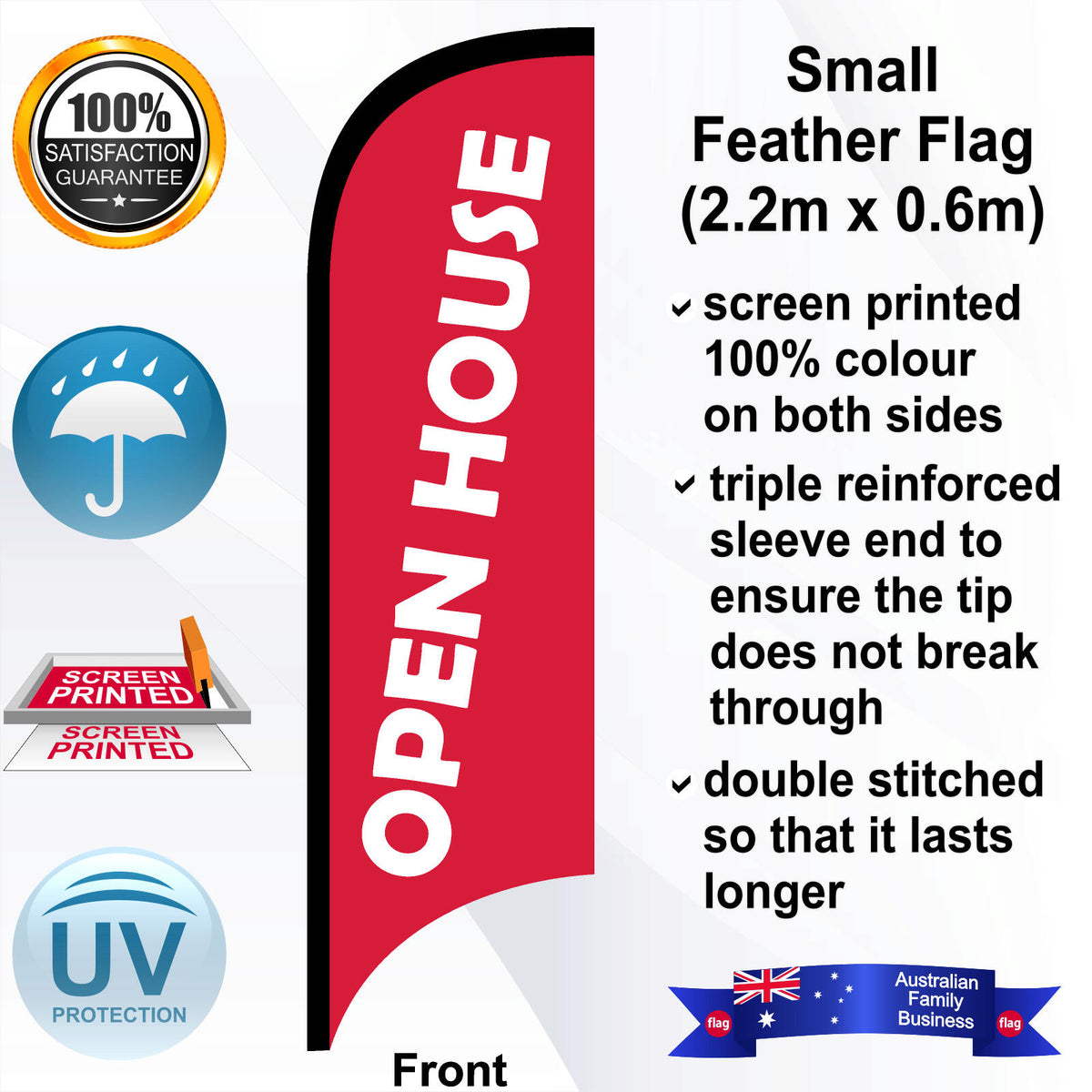 OPEN HOUSE Feather Flag - Front