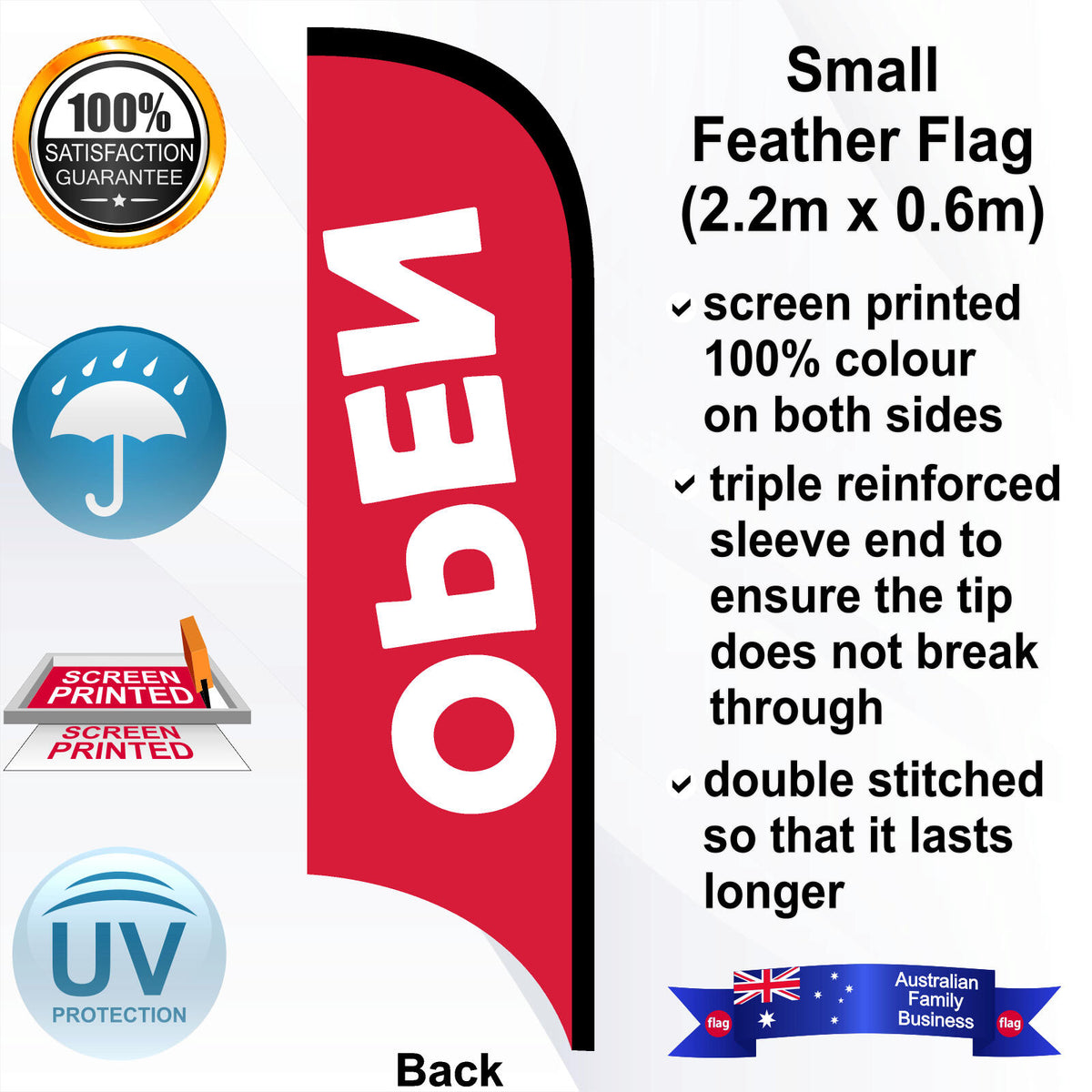 OPEN Feather Flag - Rear