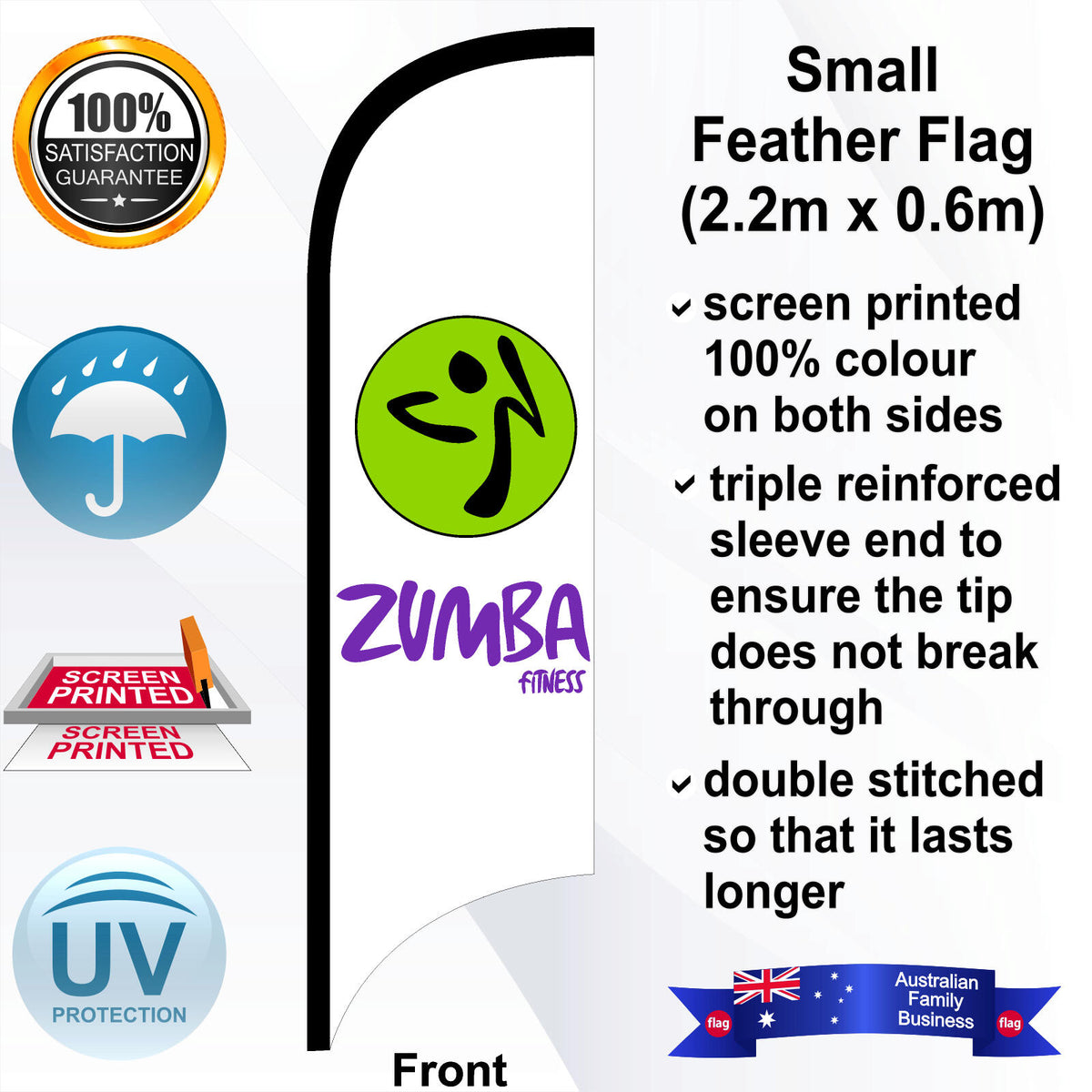ZUMBA Feather Flag - Front