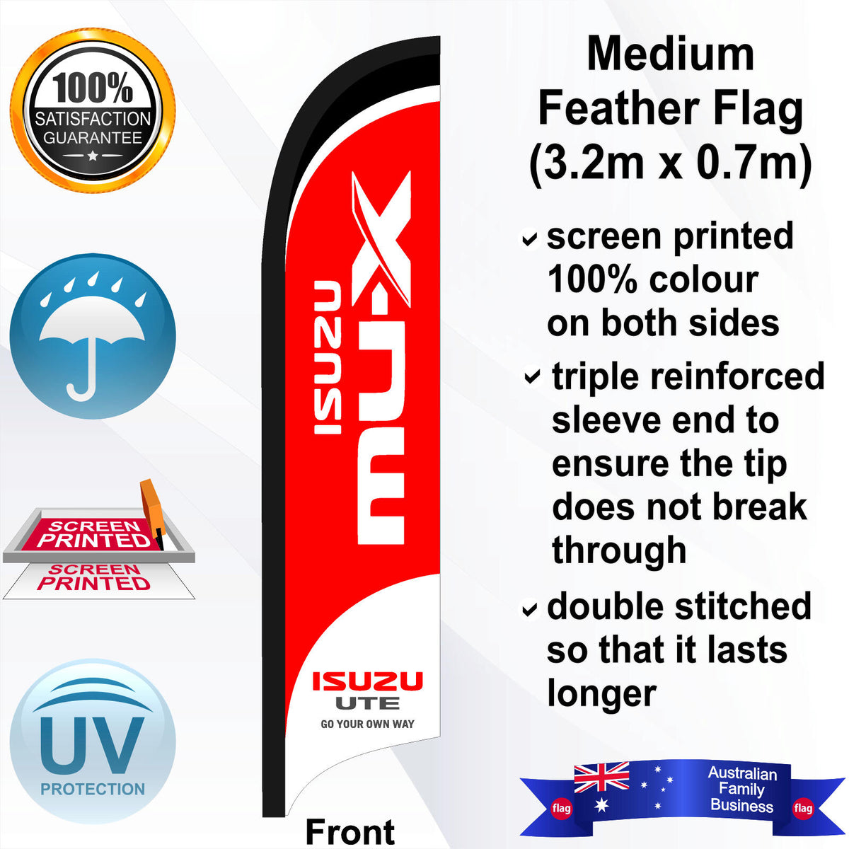 ISUZU MU-X Feather Flag - Front