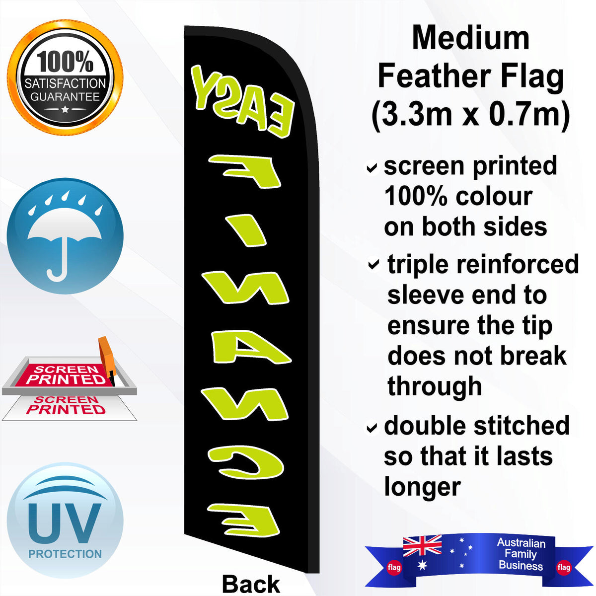 EASY FINANCE Feather Flag - Rear