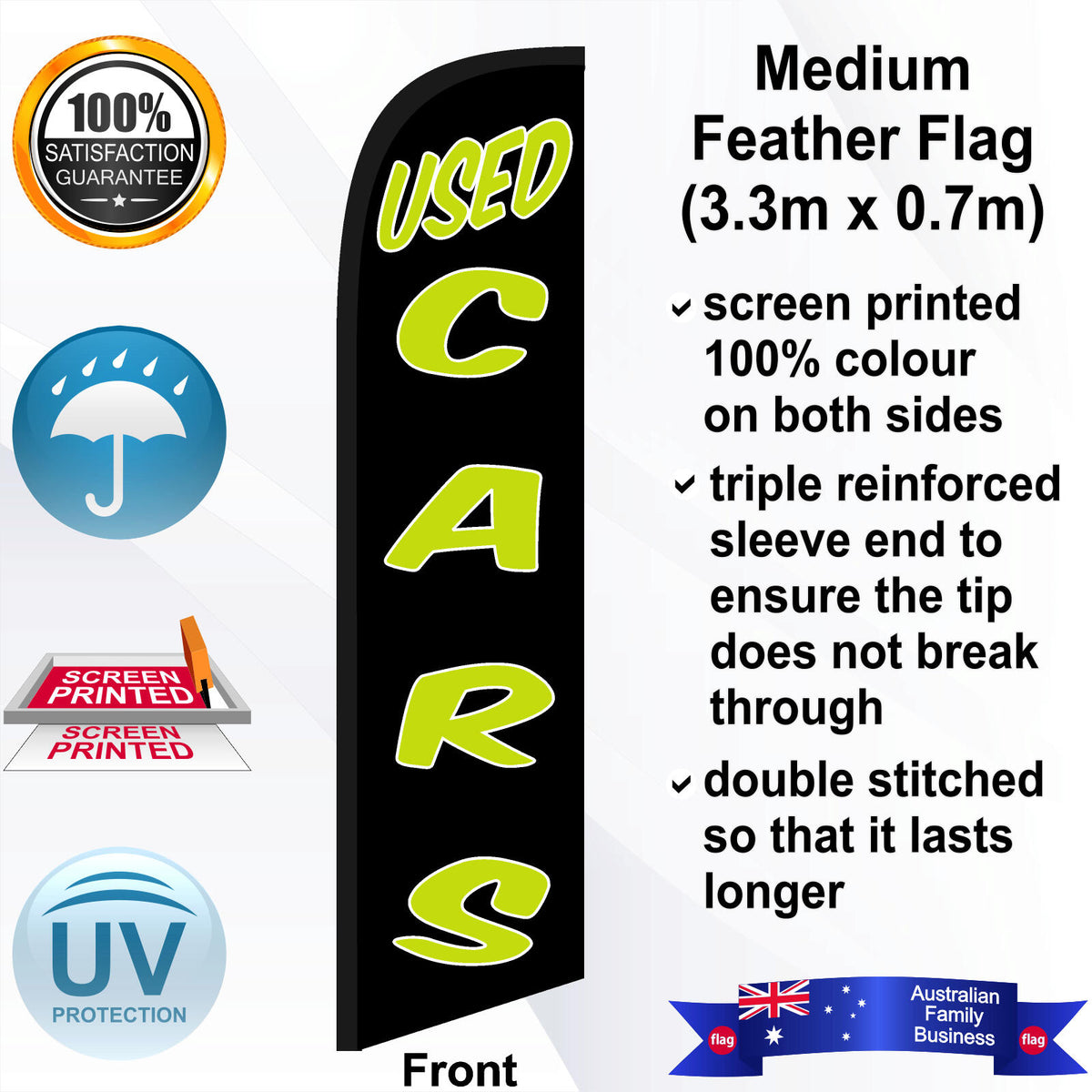 USED CARS Feather Flag - Front