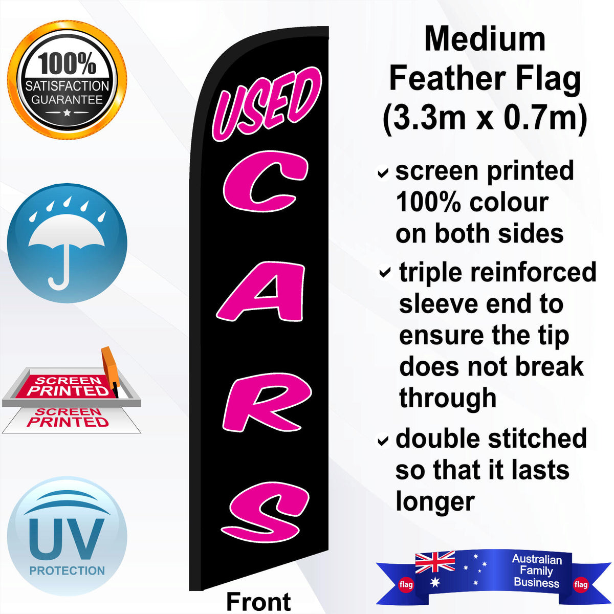 USED CARS Feather Flag - Front
