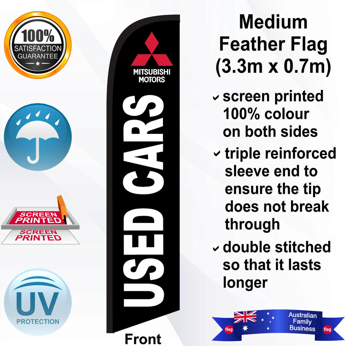 MITSUBISHI USED CARS Feather Flag - Front
