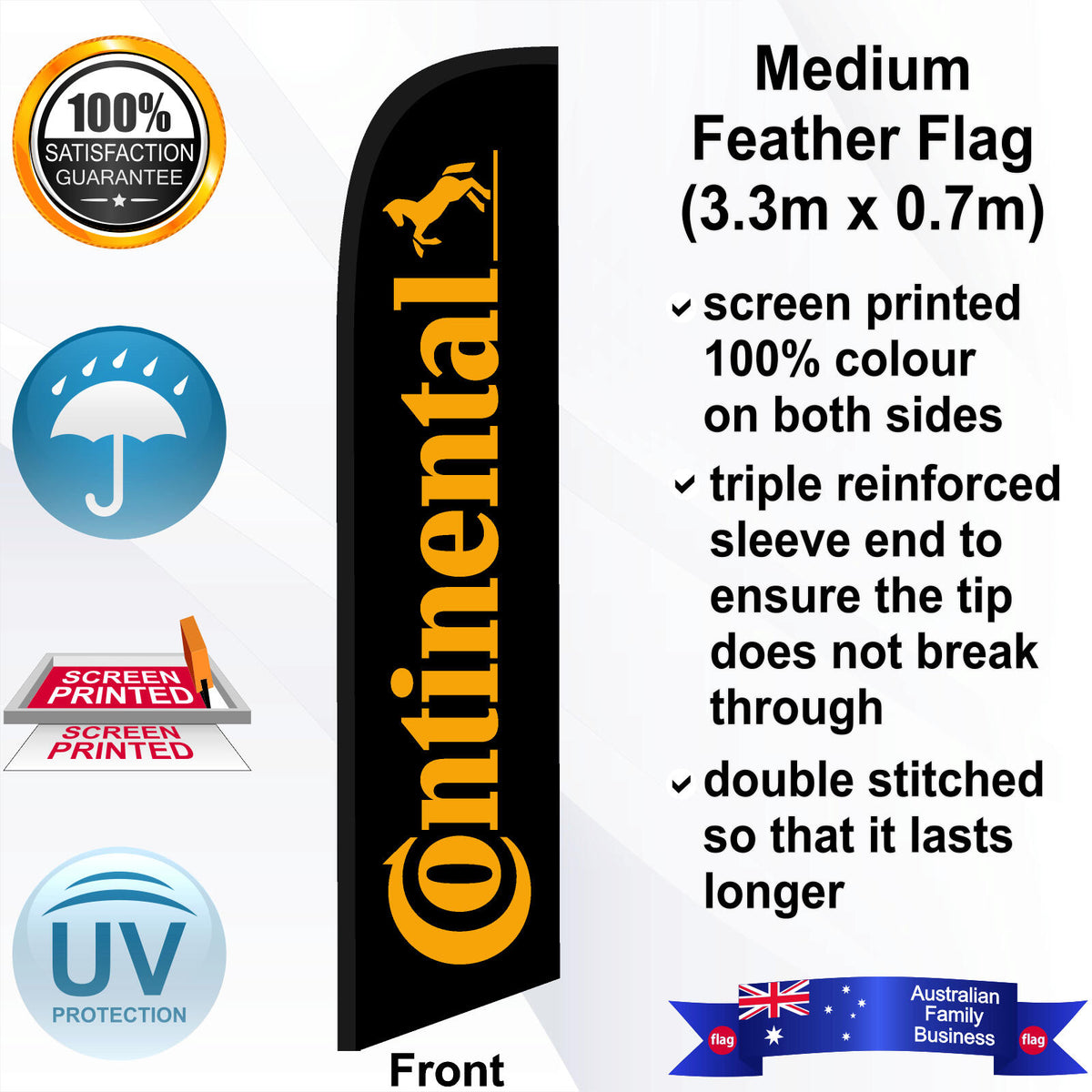 CONTINENTAL Feather Flag - Front