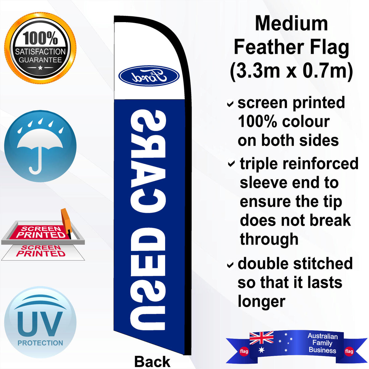 FORD USED CARS Feather Flag - Rear