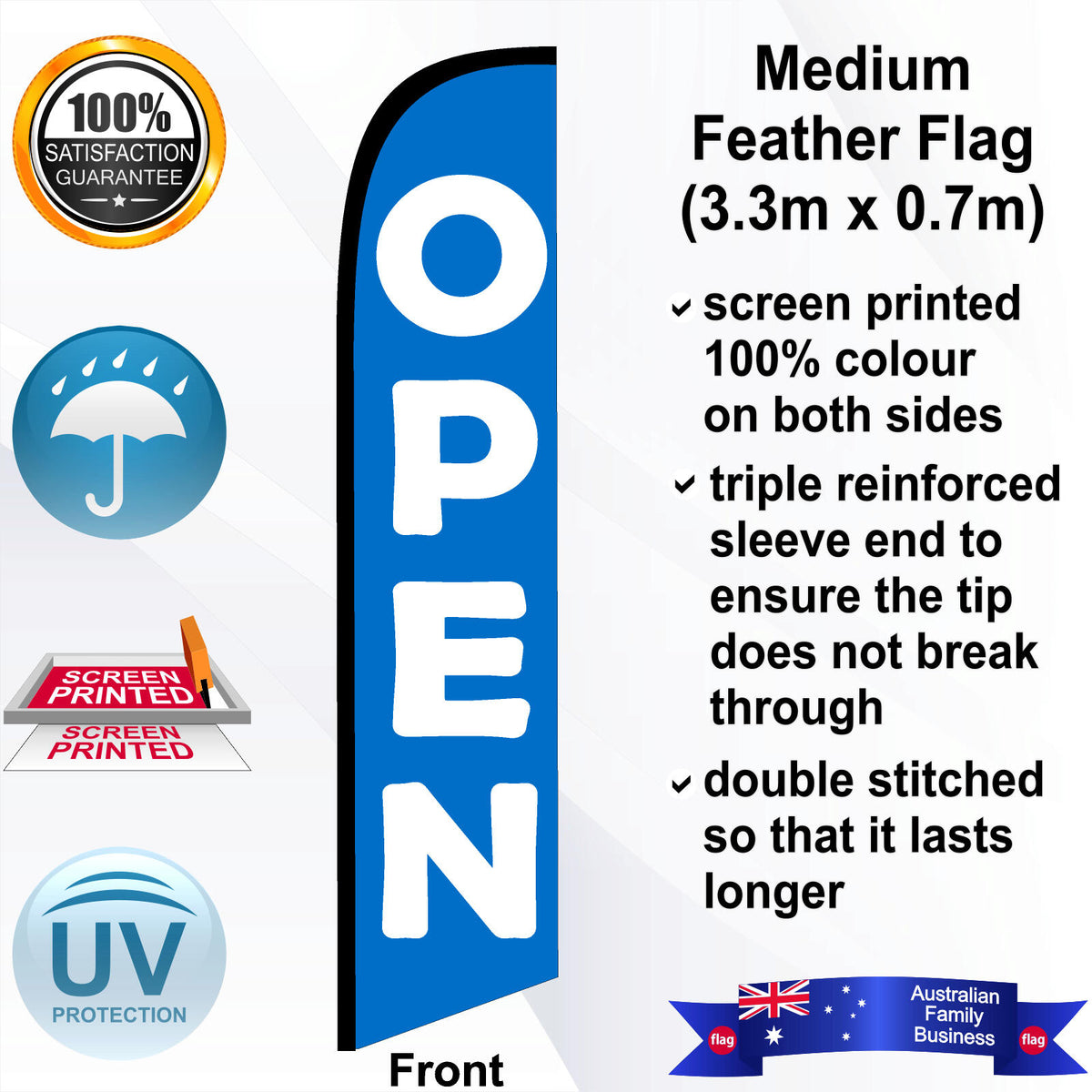 OPEN Feather Flag - Front