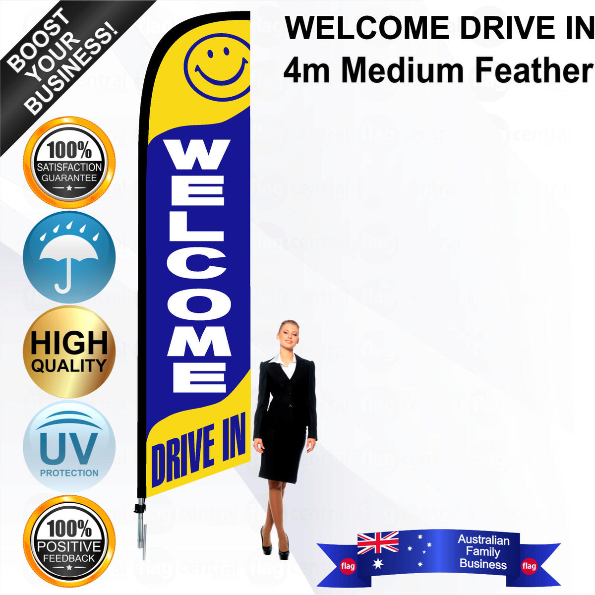 WELCOME DRIVE IN Feather Flag - Bundle