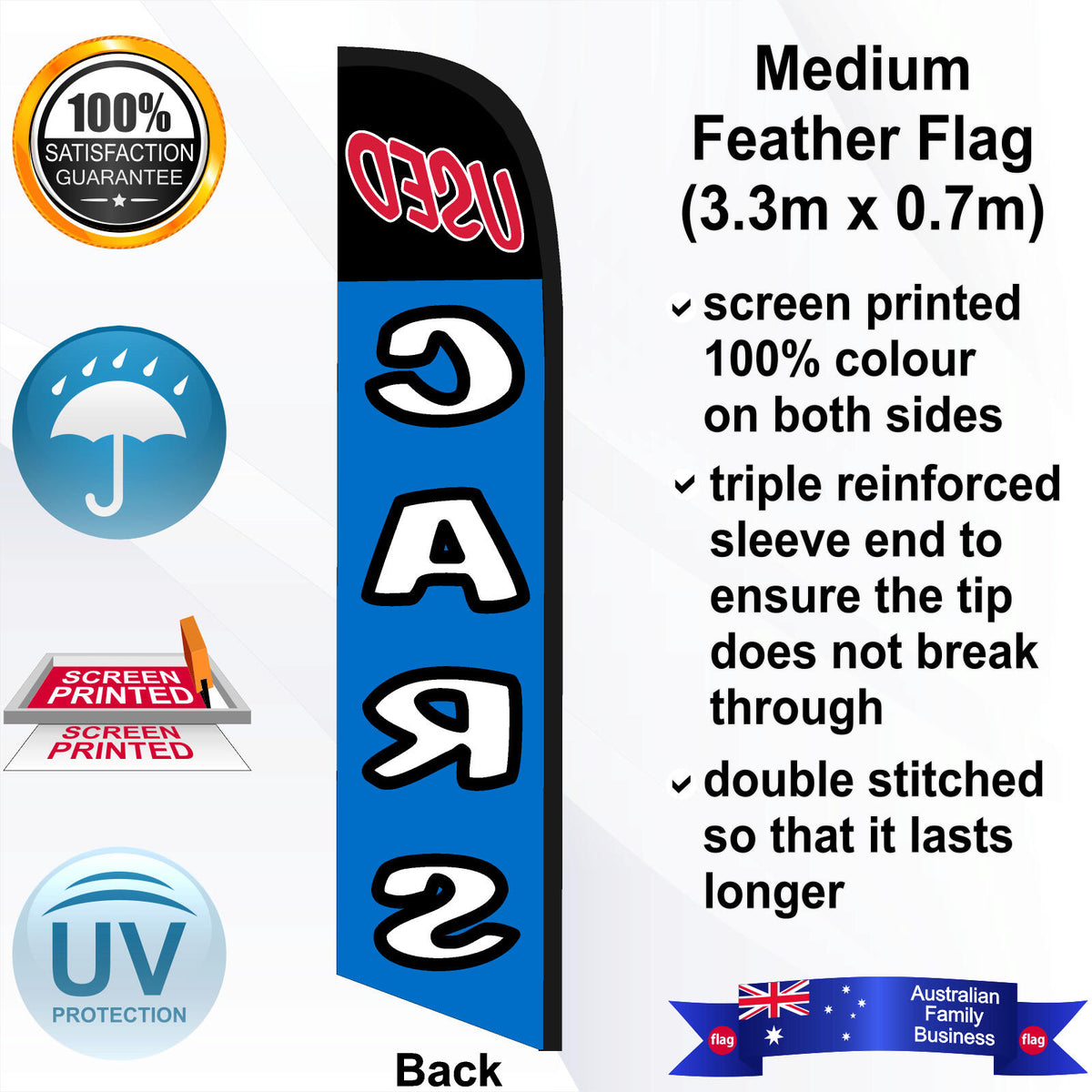 USED CARS Feather Flag - Rear