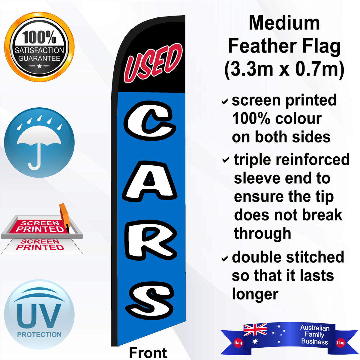 USED CARS Feather Flag - Front