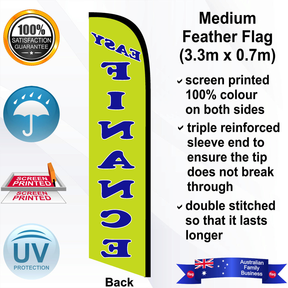 EASY FINANCE Feather Flag - Rear