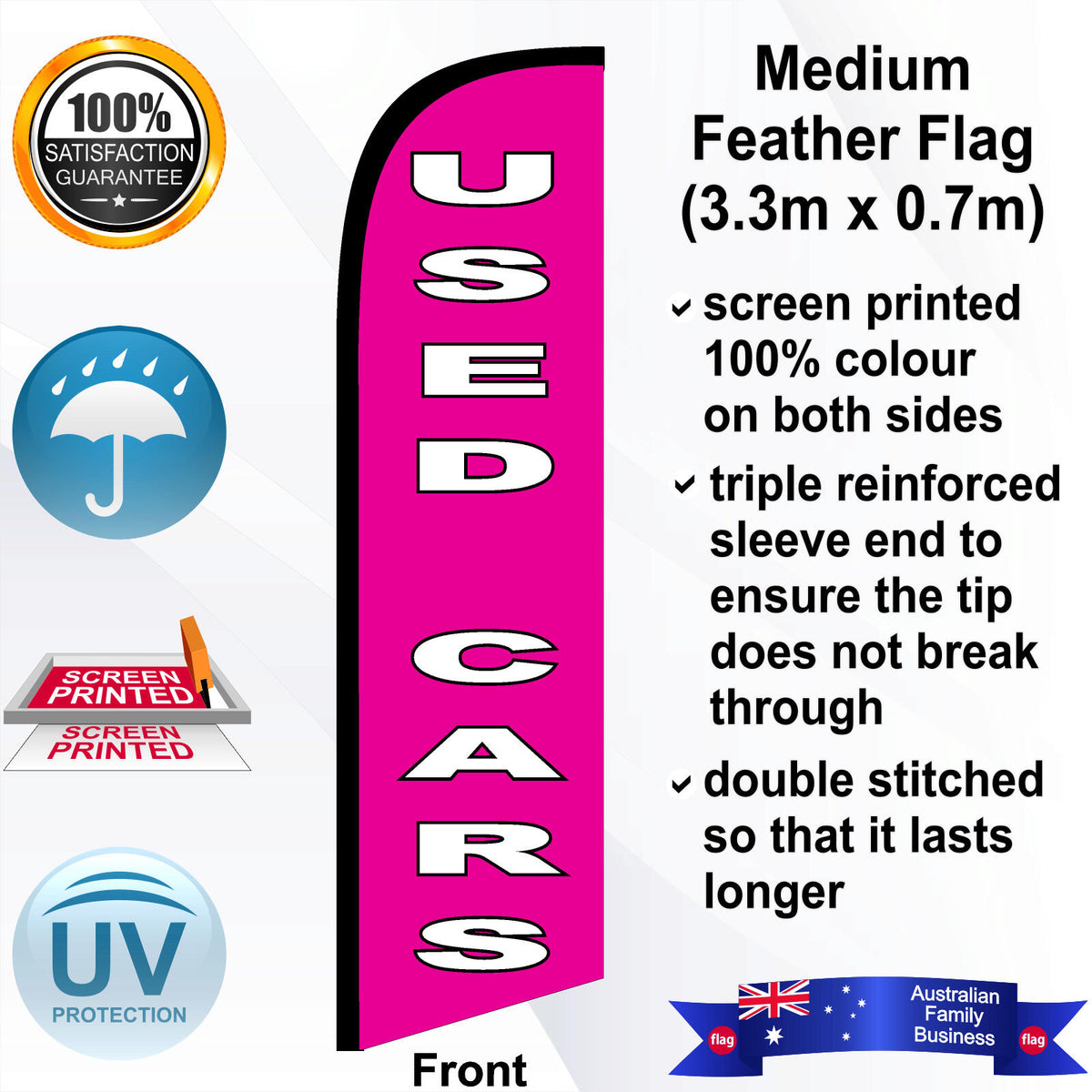 USED CARS Feather Flag - Front