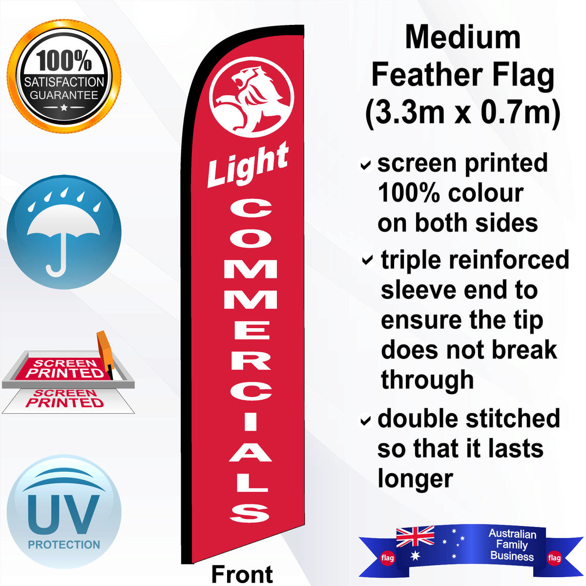 HOLDEN LIGHT COMMERCIALS Feather Flag - Front