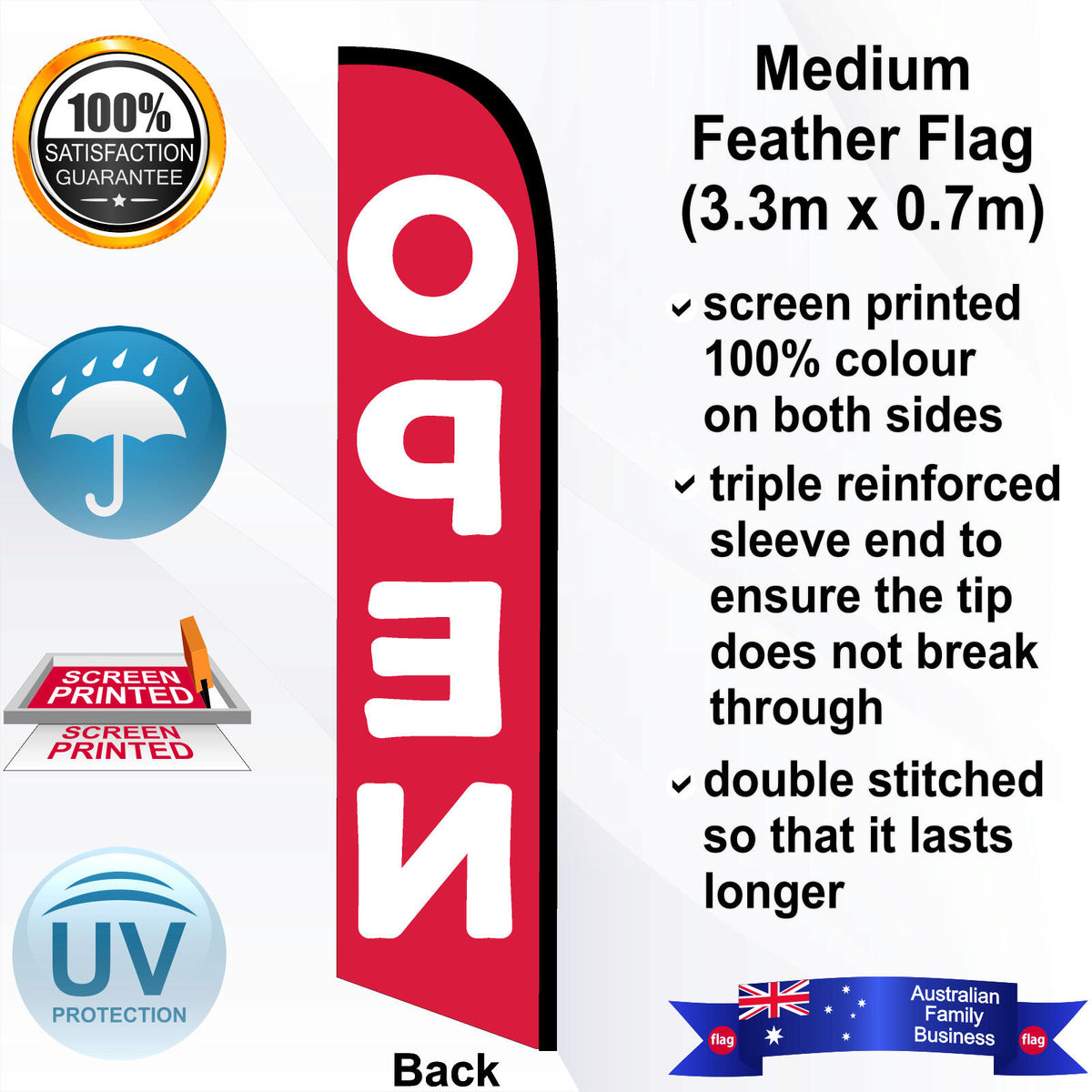 OPEN Feather Flag - Rear