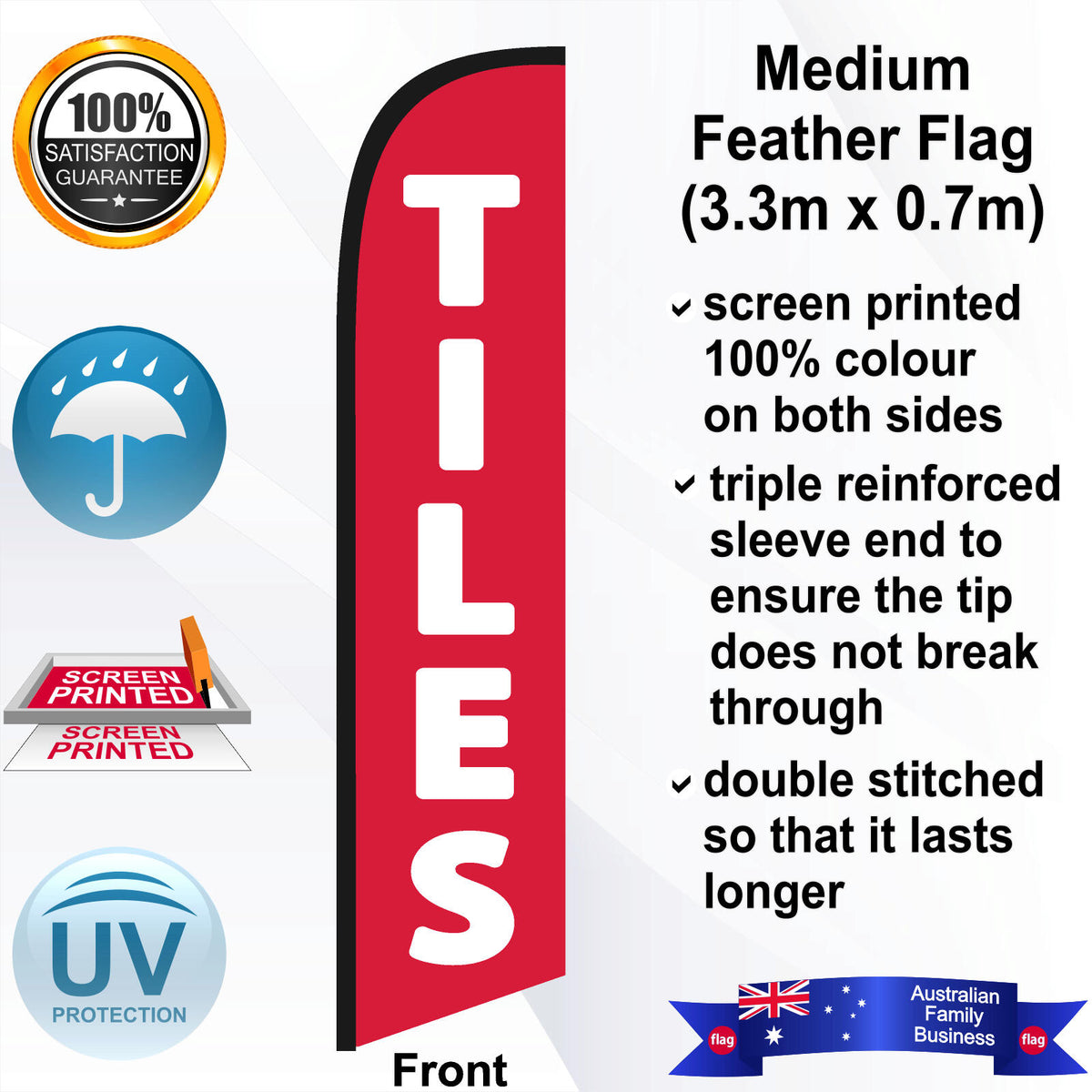 TILES Feather Flag - Front